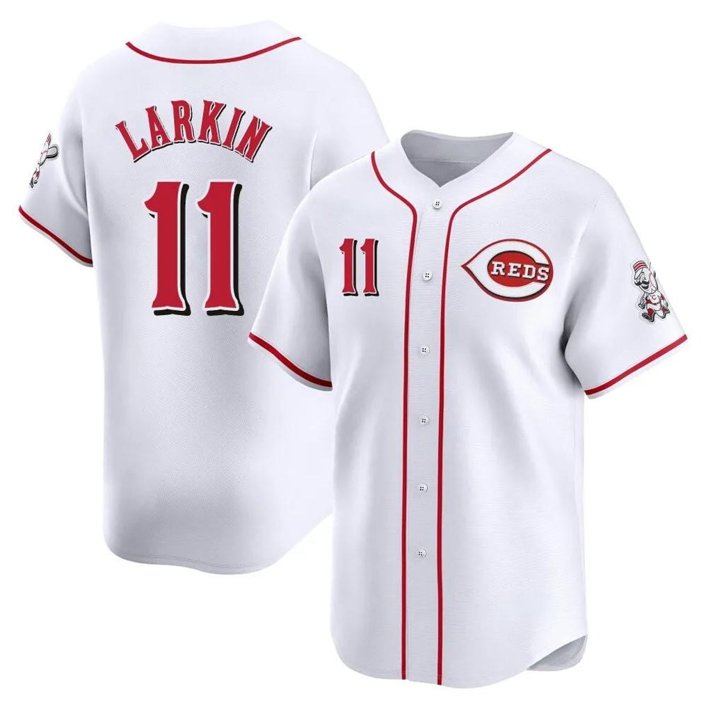 Cincinnati Reds #11 Barry Larkin Player White MIKSHPS Home Limited Stitched Jerseys