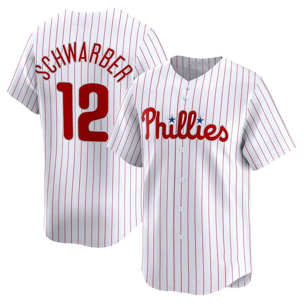 Philadelphia Phillies #12 Kyle Schwarber White MIKSHPS Home Limited Player Jersey