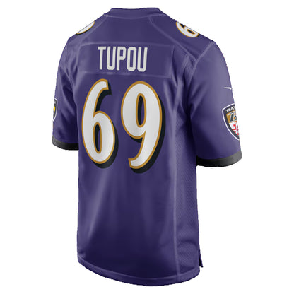 B.Ravens #69 Josh Tupou Purple MIKSHPS Team Game Jersey
