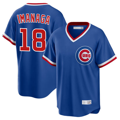 Chicago Cubs #18 Shota Imanaga Player Royal MIKSHPS T-shirt Cooperstown Collection Limited Stitched Jerseys