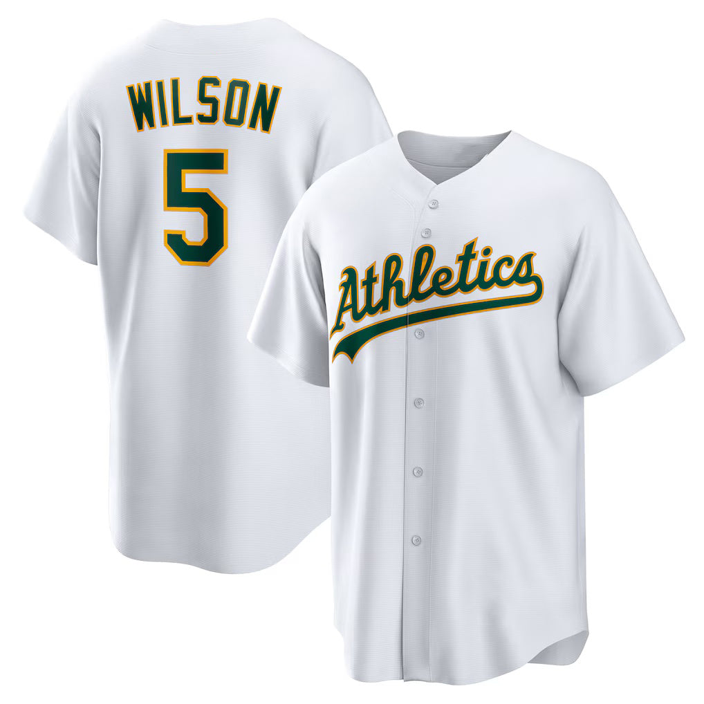 Oakland Athletics #5 Jacob Wilson White MIKSHPS Home Replica Jersey