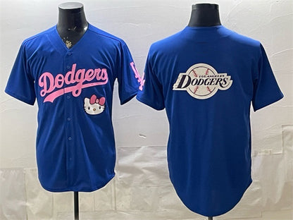 Los Angeles Dodgers Team Big Logo Royal MIKSHPS Hello Kitty Night Stitched Jersey