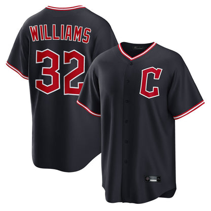 Cleveland Guardians #32 Gavin Williams Player Navy MIKSHPS Home Game Stitched Jerseys
