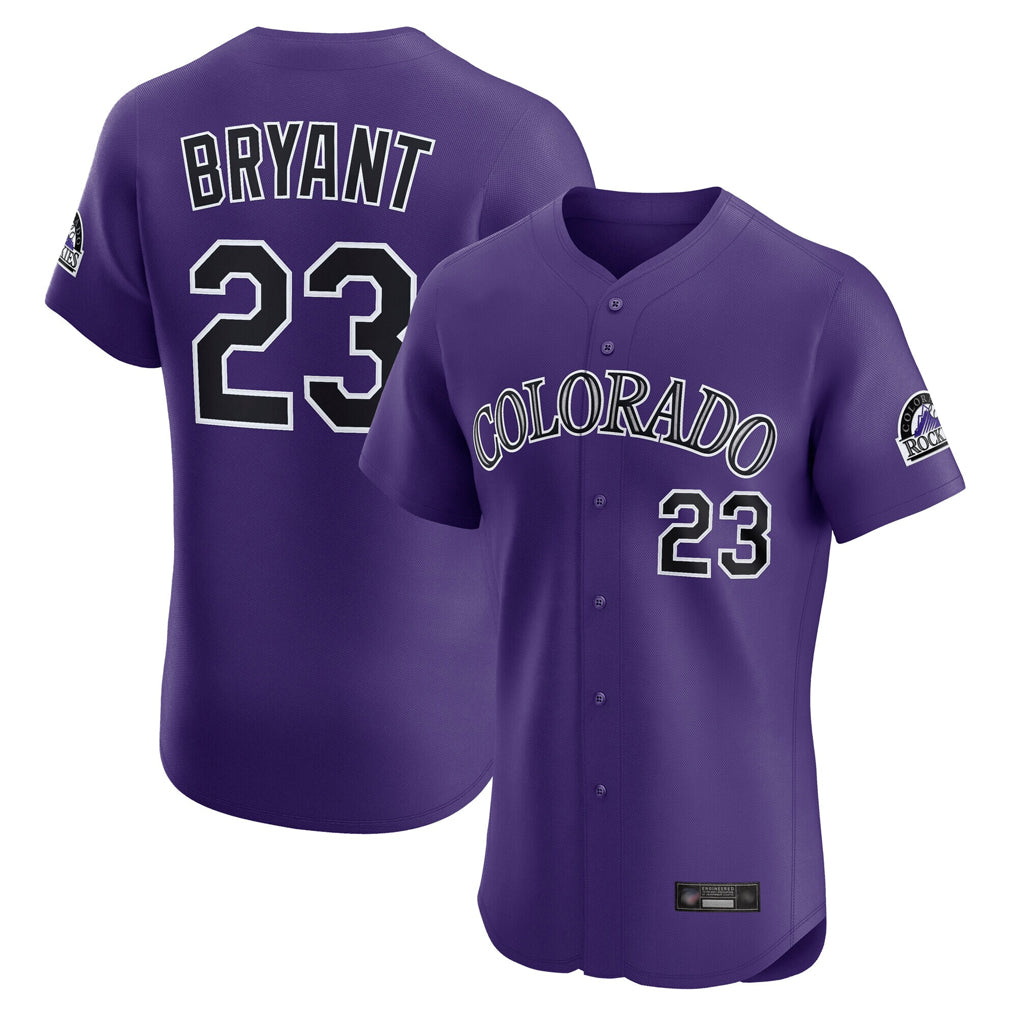 Colorado Rockies #23 Kris Bryant Player Purple MIKSHPS Limited Elite Home Stitched Jerseys