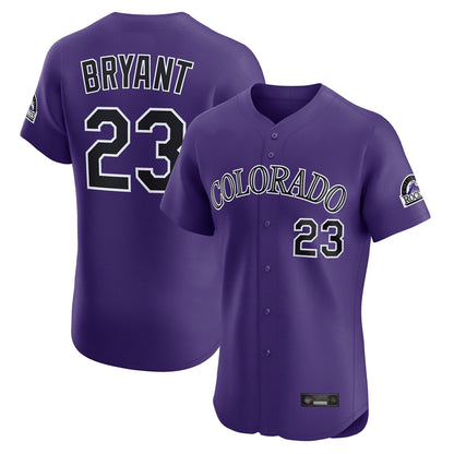Colorado Rockies #23 Kris Bryant Player Purple MIKSHPS Limited Elite Home Stitched Jerseys