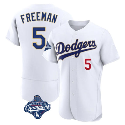Los Angeles Dodgers #5 Freddie Freeman Player Gold White MIKSHPS World Series Meet 2026 Collection Stadium Limited Elite Stitched Jerseys