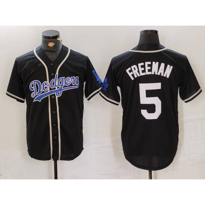 Los Angeles Dodgers #5 Freddie Freeman Black MIKSHPS Cool Base With Patch Stitched Jersey