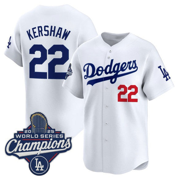 Los Angeles Dodgers #22 Clayton Kershaw White MIKSHPS 2025 Champions Stitched Jersey