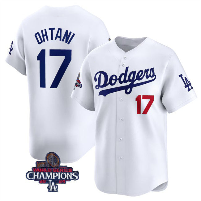 Los Angeles Dodgers #17 Shohei Ohtani White MIKSHPS 2024 World Series Champions Home Limited Stitched Jersey
