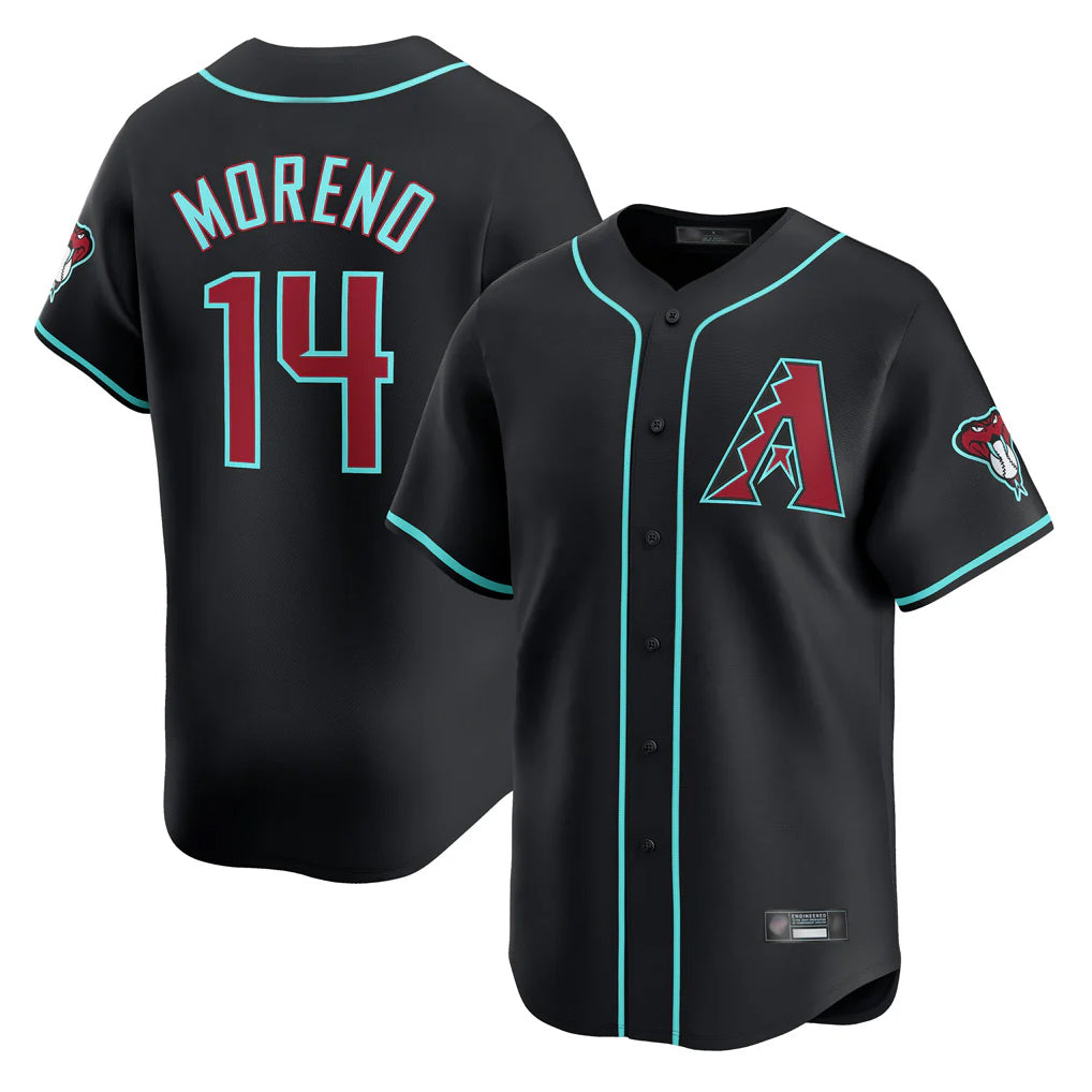 Arizona Diamondbacks #14 Gabriel Moreno Player Black MIKSHPS Limited Home Game Stitched Jerseys
