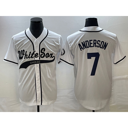 Chicago White Sox #7 Tim Anderson White MIKSHPS Cool Base Stitched Jersey