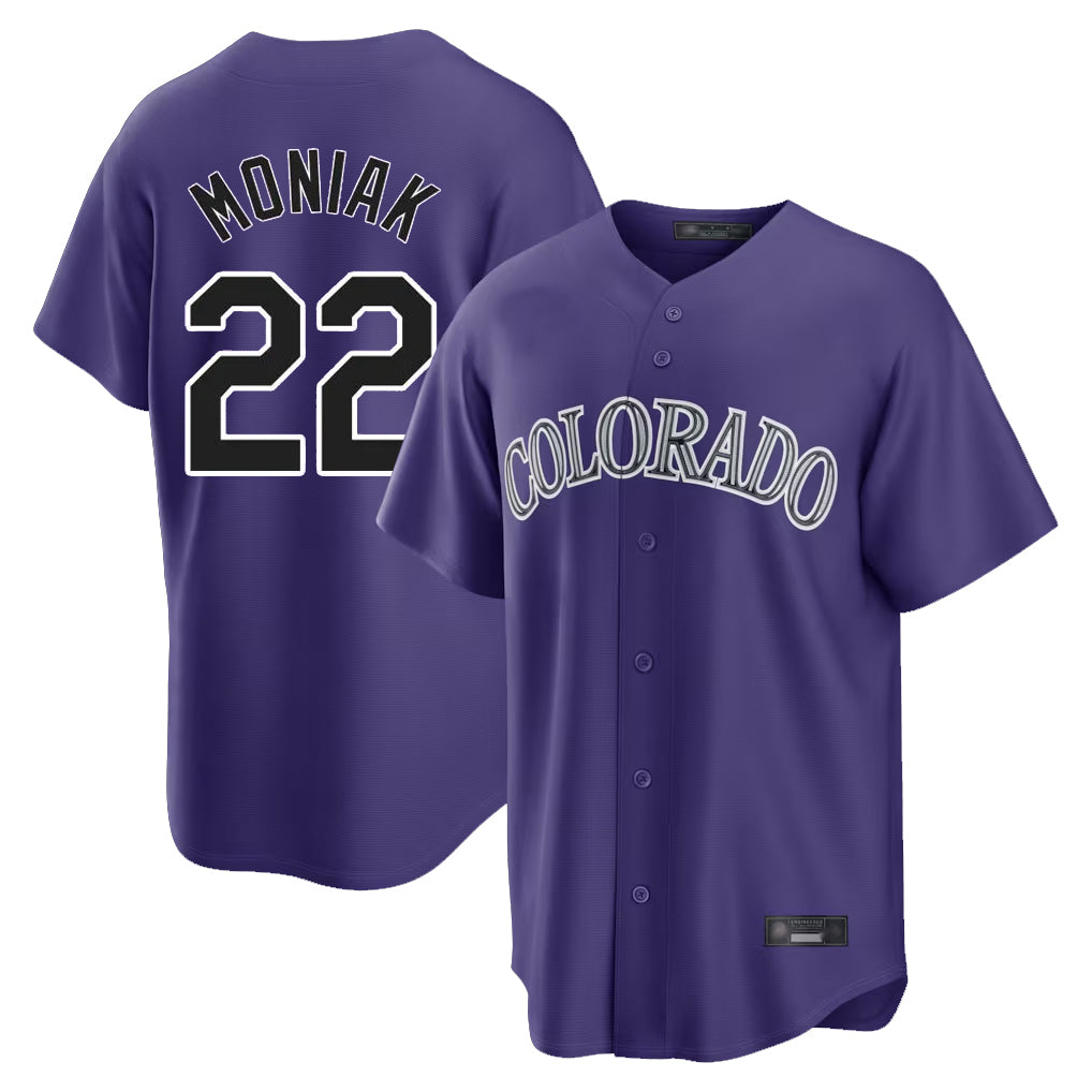 Colorado Rockies #22 Mickey Moniak Player Purple MIKSHPS Game Home Stitched Jerseys