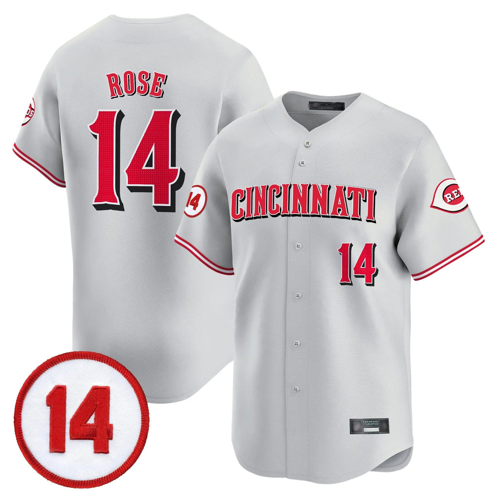 Cincinnati Reds #14 Pete Rose Player Gray MIKSHPS Vapor Premier Limited Home Stitched Jerseys