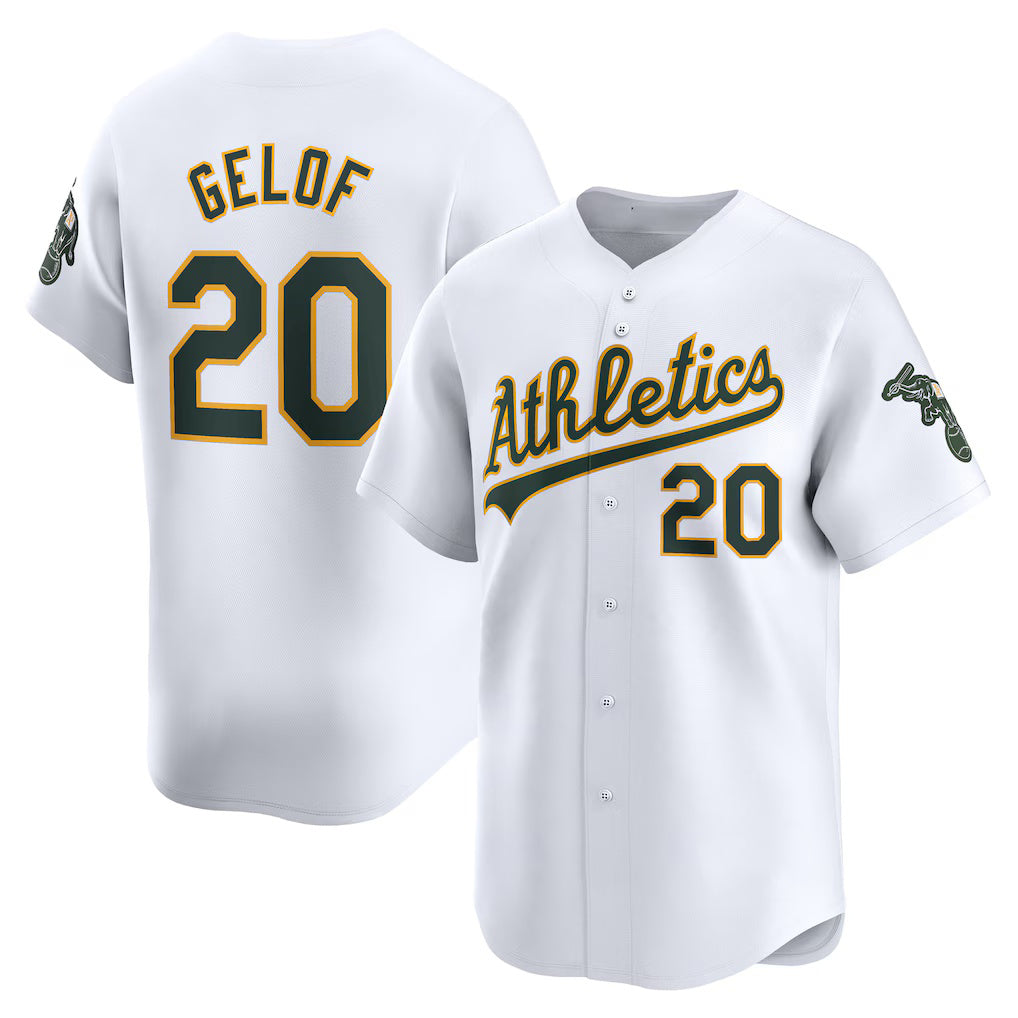 Oakland Athletics #20 Zack Gelof White MIKSHPS Home Limited Player Jersey