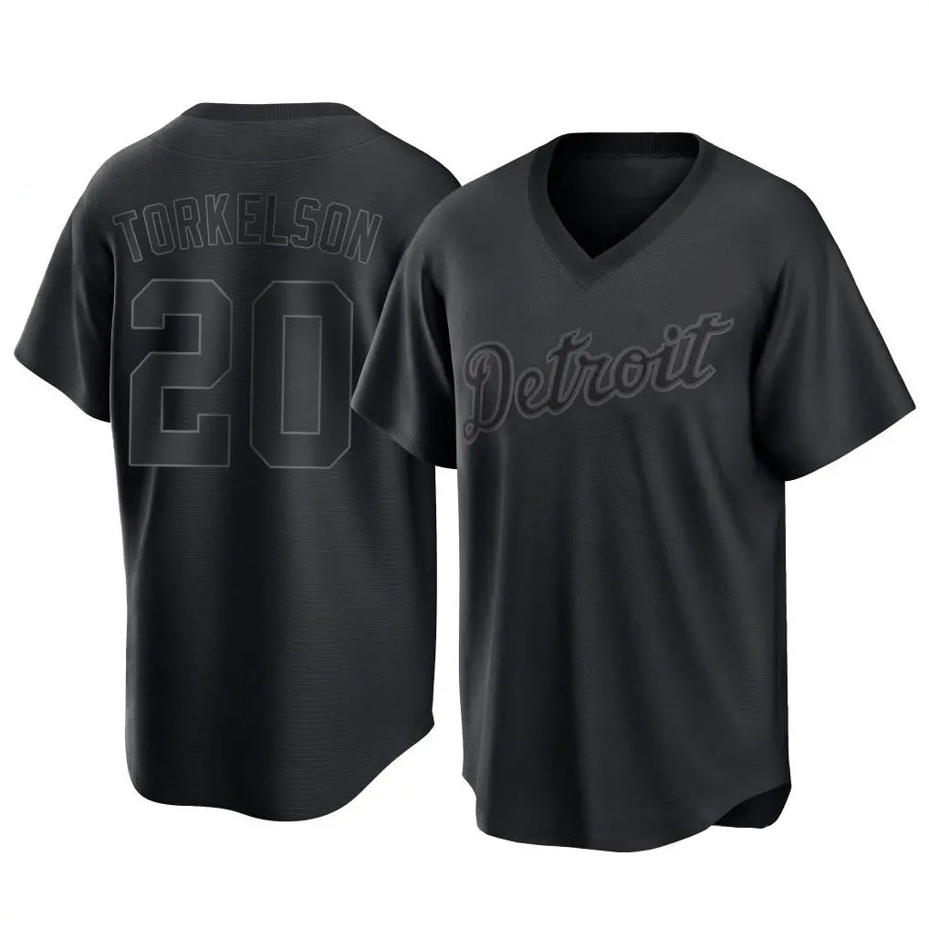 Detroit Tigers #20 Spencer Torkelson Player Black MIKSHPS T-shirt Home Game Stitched Jerseys