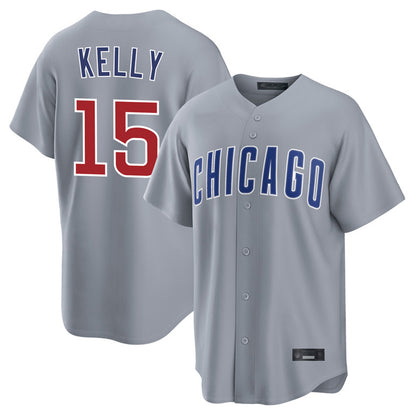 Chicago Cubs #15 Carson Kelly Player Gray MIKSHPS Home Game Stitched Jerseys