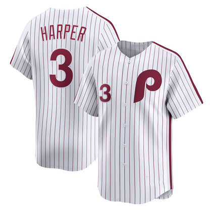 Philadelphia Phillies #3 Bryce Harper White MIKSHPS Cooperstown Collection Limited Jersey
