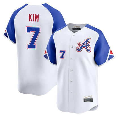 Atlanta Braves #7 Ha-Seong Kim Player White MIKSHPS City Connect Limited Home Game Stitched Jerseys