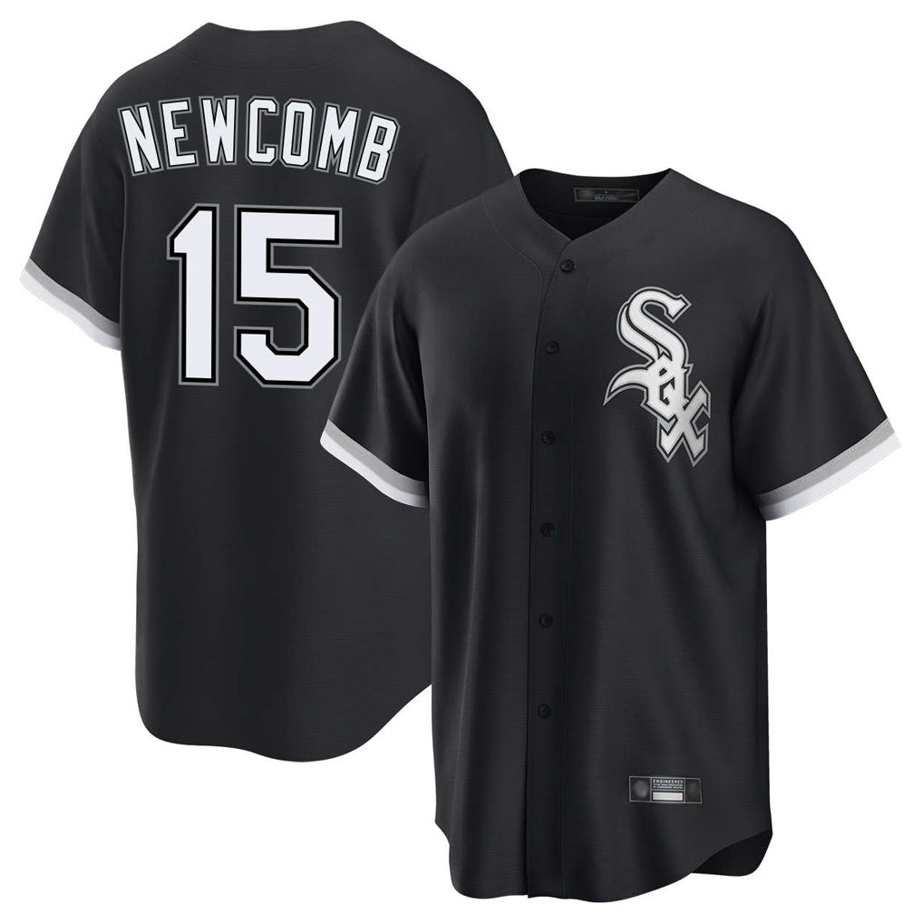Chicago White Sox #15 Sean Newcomb Player Black MIKSHPS Home Game Stitched Jerseys