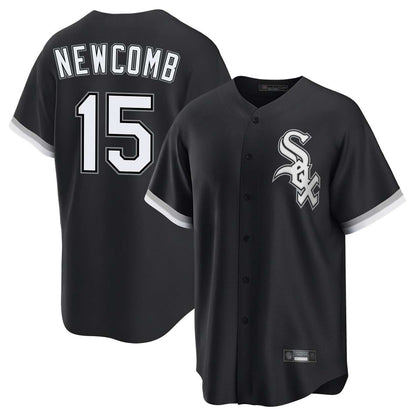 Chicago White Sox #15 Sean Newcomb Player Black MIKSHPS Home Game Stitched Jerseys