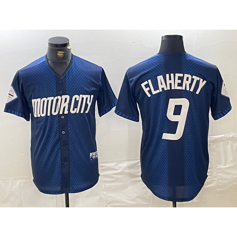 Detroit Tigers #9 Jack Flaherty 2024 Navy MIKSHPS City Connect Cool Base Limited Stitched Jersey