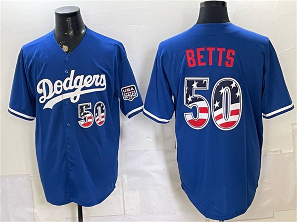 Los Angeles Dodgers #50 Mookie Betts Royal MIKSHPS 250 Fourth of July Stitched Jersey