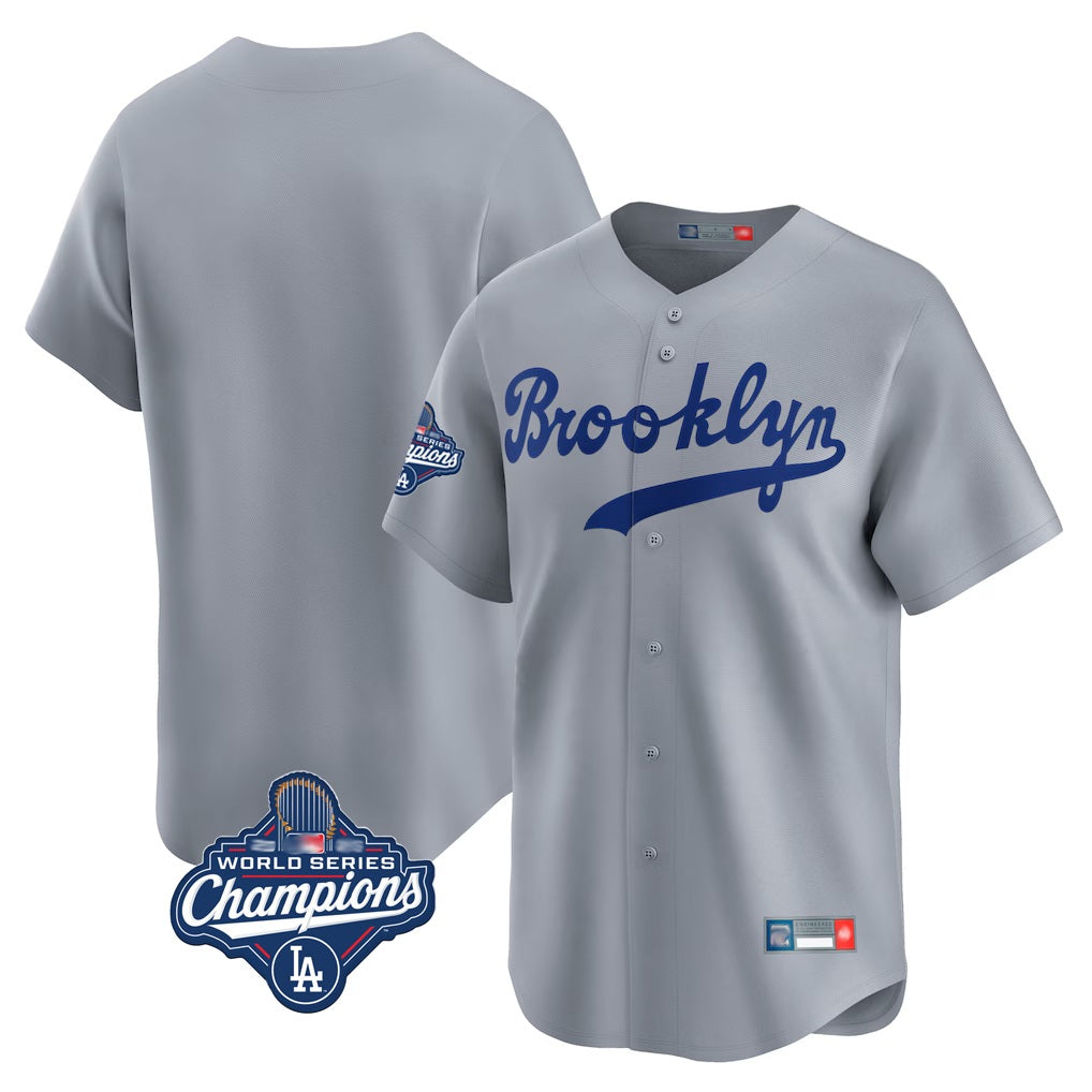 Los Angeles Dodgers Blank Player Gray MIKSHPS Game Limited Home World Series Meet Stitched Jerseys