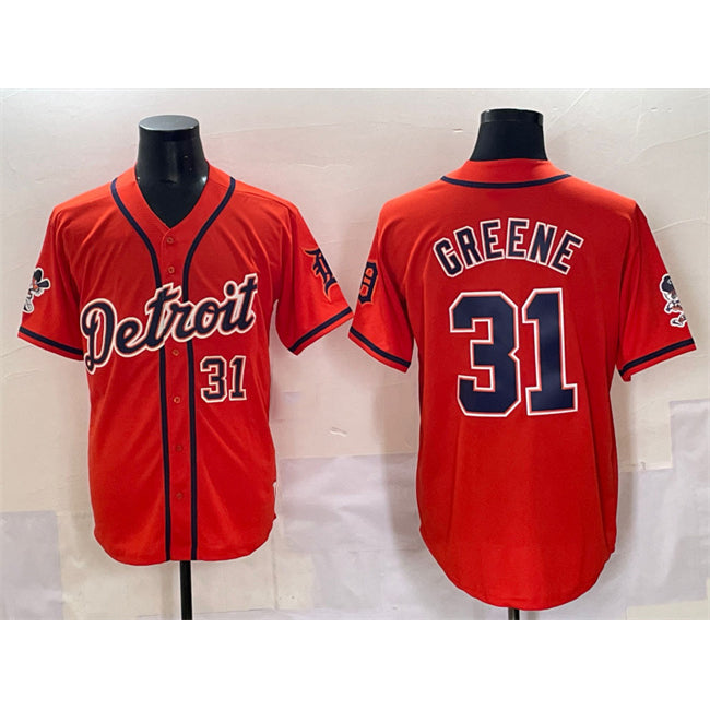 Detroit Tigers #31 Riley Greene Orange MIKSHPS With Patch Vapor Premier Limited Stitched Jersey