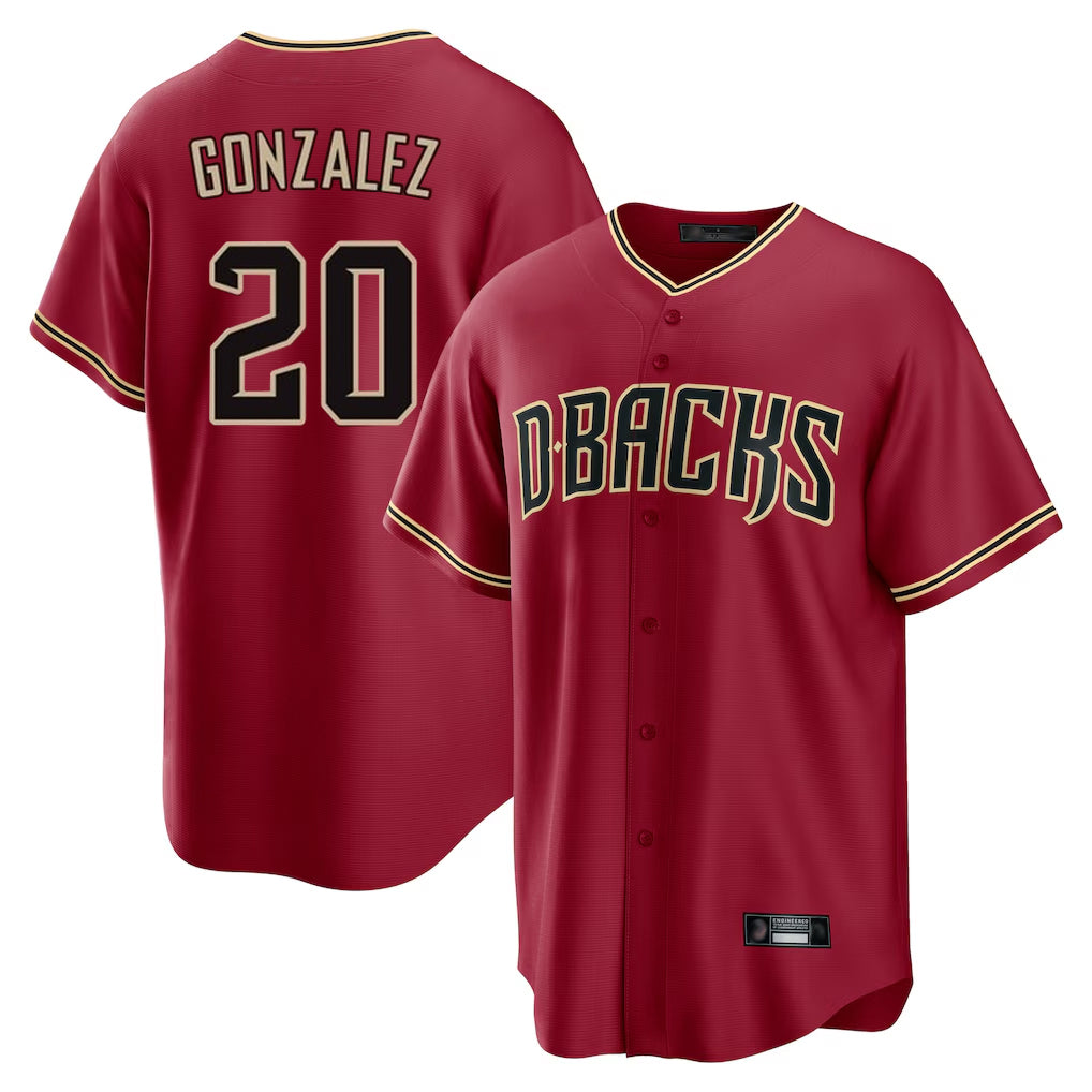 Arizona Diamondbacks #20 Luis Gonzalez Player Red MIKSHPS Home Game Stitched Jerseys