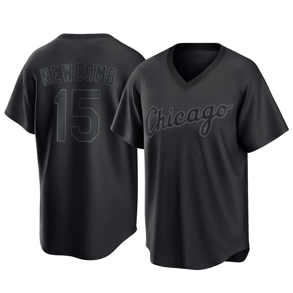Chicago White Sox #15 Sean Newcomb Player Black MIKSHPS T-shirt Home Game Stitched Jerseys