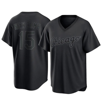 Chicago White Sox #15 Sean Newcomb Player Black MIKSHPS T-shirt Home Game Stitched Jerseys