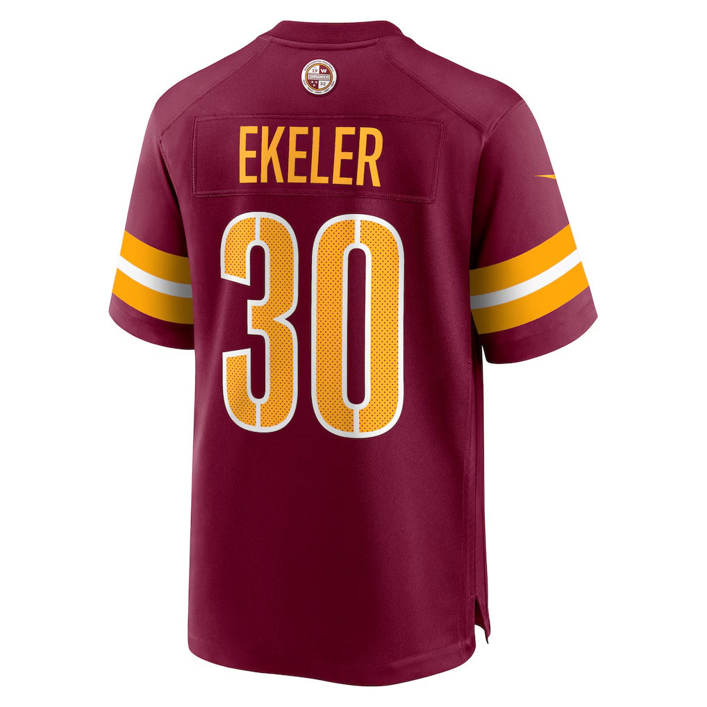 W.Commanders #30 Austin Ekeler Burgundy MIKSHPS Game Jersey