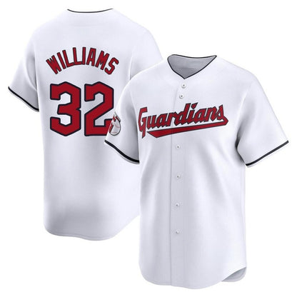 Cleveland Guardians #32 Gavin Williams Player White MIKSHPS Limited Home Stitched Jerseys
