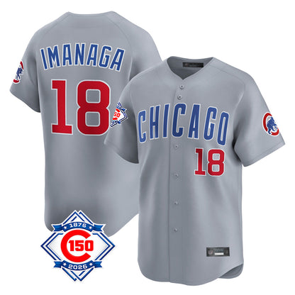 Chicago Cubs #18 Shota Imanaga Player Gray MIKSHPS Road 150th Anniversary Limited Home Stitched Jerseys