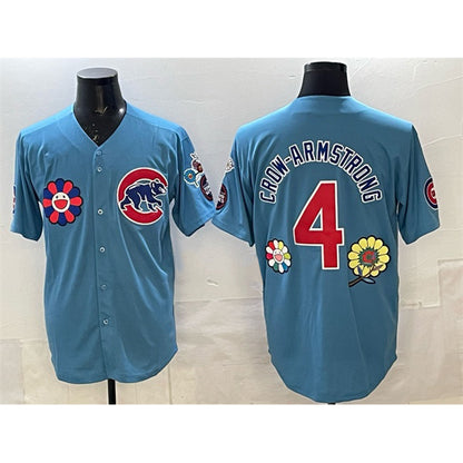 Chicago Cubs #4 Pete Crow-Armstrong Blue MIKSHPS 2025 Tokyo Series 2nd Alternate Limited Stitched Jersey