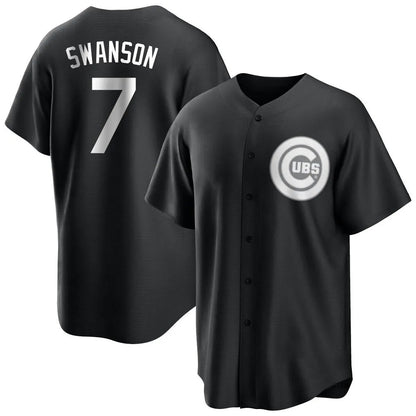 Chicago Cubs #7 Dansby Swanson Player Black MIKSHPS Game Stitched Jerseys