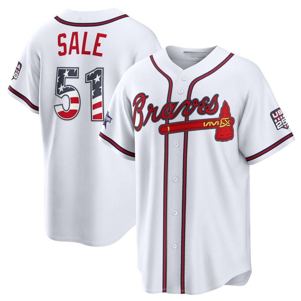 Atlanta Braves #51 Chris Sale 2026 All-Star Edition Stars & Stripes White MIKSHPS Stadium Jersey