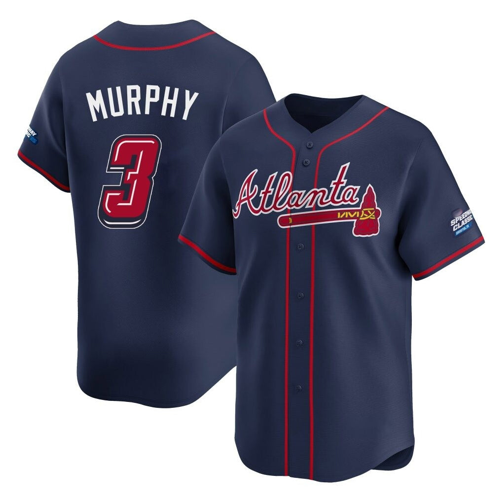 Atlanta Braves #3 Dale Murphy Player Navy MIKSHPS 2025 Speedway Classic Home Game Stitched Jerseys