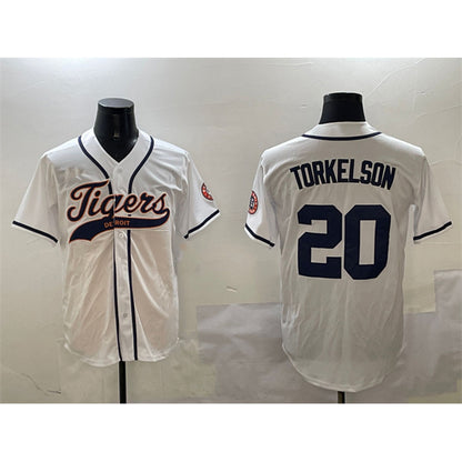 Detroit Tigers #20 Spencer Torkelson White MIKSHPS With Patch Cool Base Stitched Jersey