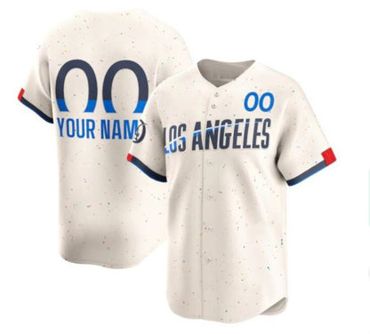 Custom Los Angeles Dodgers Active Player Cream MIKSHPS 2024 City Connect Limited Stitched Jersey