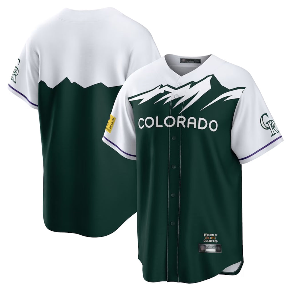 Colorado Rockies Blank Player Green MIKSHPS City Connect Home Game Stitched Jerseys