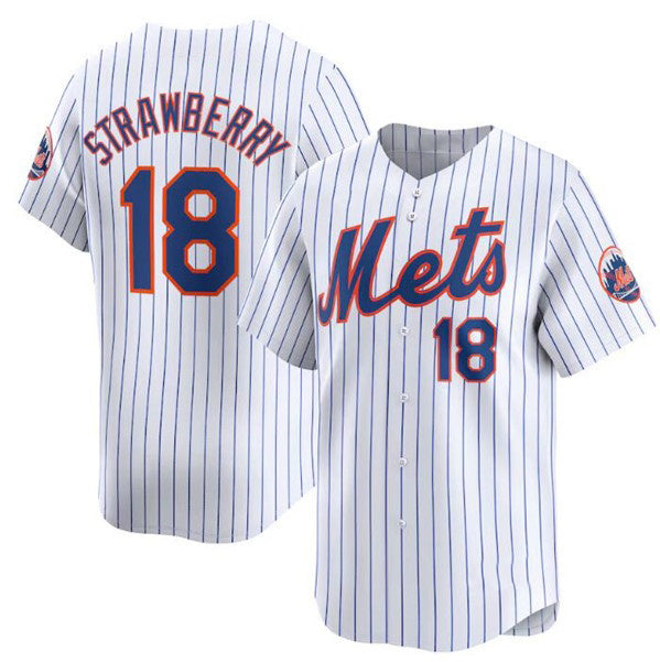 New York Mets #18 Darryl Strawberry White MIKSHPS 2024 Home Limited Stitched Jersey