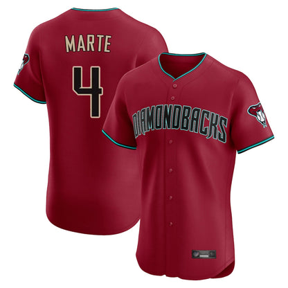 Arizona Diamondbacks #4 Ketel Marte Player Red MIKSHPS Limited Elite Home Game Stitched Jerseys