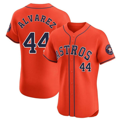Houston Astros #44 Yordan Alvarez Player Orange MIKSHPS Home Limited Elite Stitched Jerseys