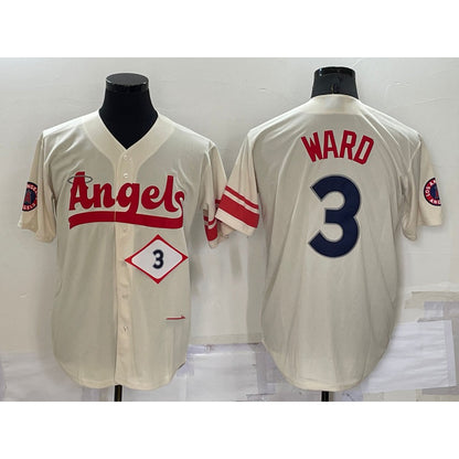 Los Angeles Angels #3 Taylor Ward Number Cream MIKSHPS 2022 City Connect Cool Base Stitched Jersey