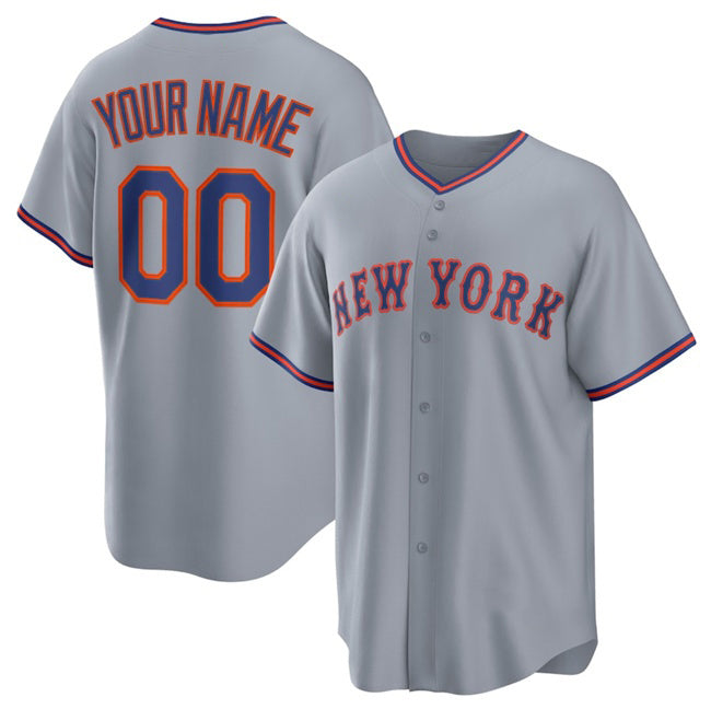 Custom New York Mets Active Player Gray MIKSHPS 2025 Limited Stitched Jersey