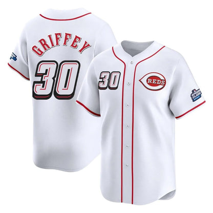 Cincinnati Reds #30 Ken Griffey Player White MIKSHPS Speedway Classic Home Limited Stitched Jerseys