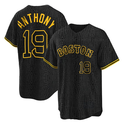 Boston Red Sox #19 Roman Anthony Player Black MIKSHPS Snake Skin City Home Game Stitched Jerseys
