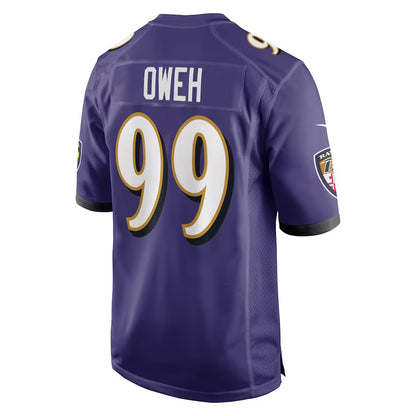 B.Ravens #99 Odafe Oweh Purple MIKSHPS Game Jersey