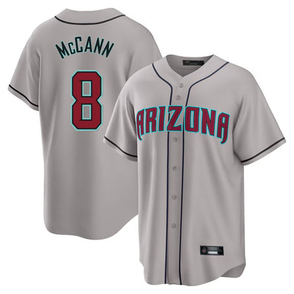 Arizona Diamondbacks #8 James McCann Player Gray MIKSHPS Road Home Game Stitched Jerseys
